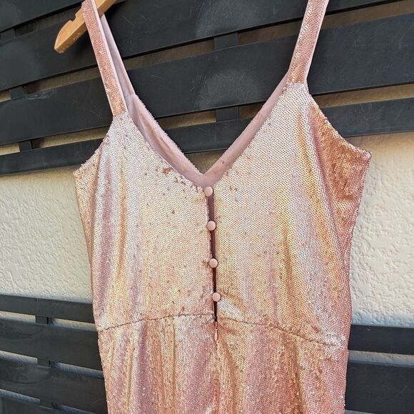 Dress the Population Cameron Sequin Knee Length Dress in Rose | Size Medium - Picture 5 of 7
